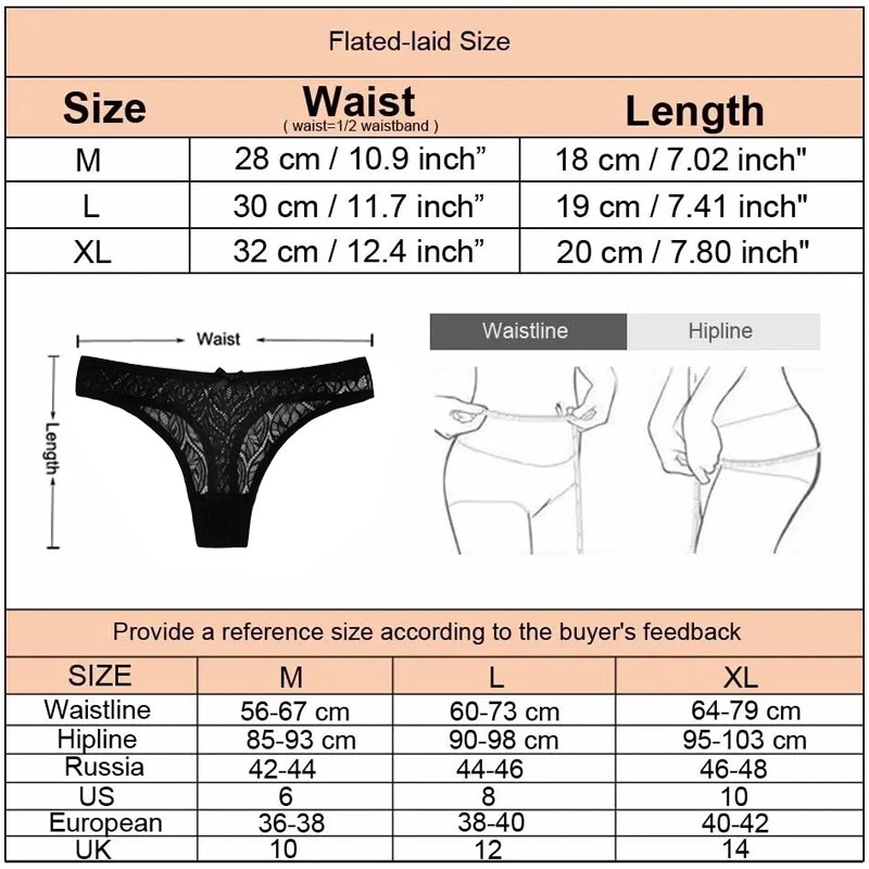 6 Pack Womens Sexy Lace Underwear Ladies Cotton Thongs G-String Knickers Briefs. — image 7