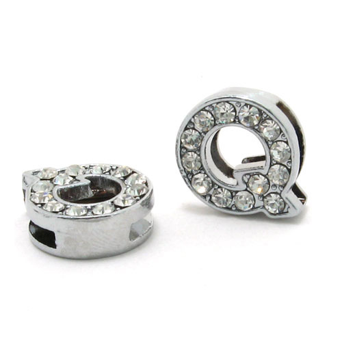 DIY Letter Bracelet 10mm Rhinestone Letter Beads Q - Shop at LoveMi