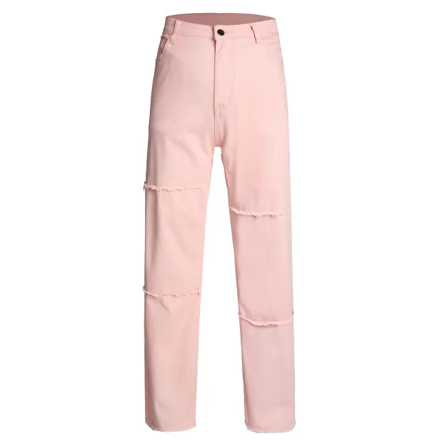 High Waist Hip Lifting Jeans Pink - Shop at LoveMi