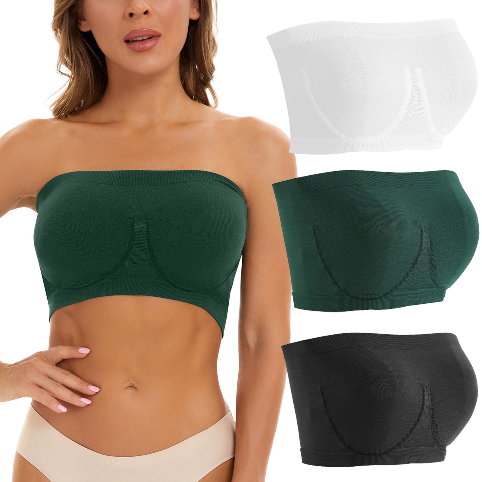 Title 4, Sutiã bandeau sem costura plus size feminino Co...