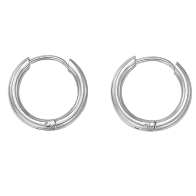 Fashion Simple Gold Plated Hoop Stainless Steel Earrings