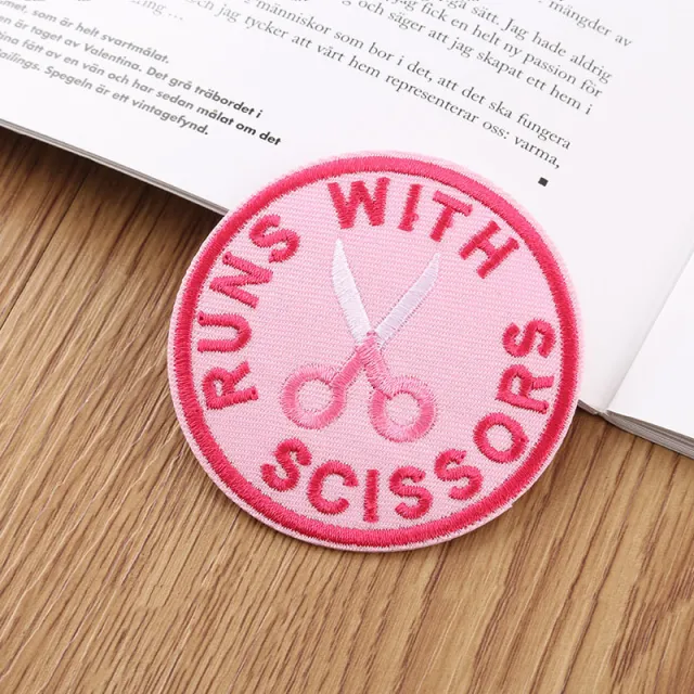 Embroidery Label Round Badge Embroidery Cloth Sticker Pink - Shop at LoveMi