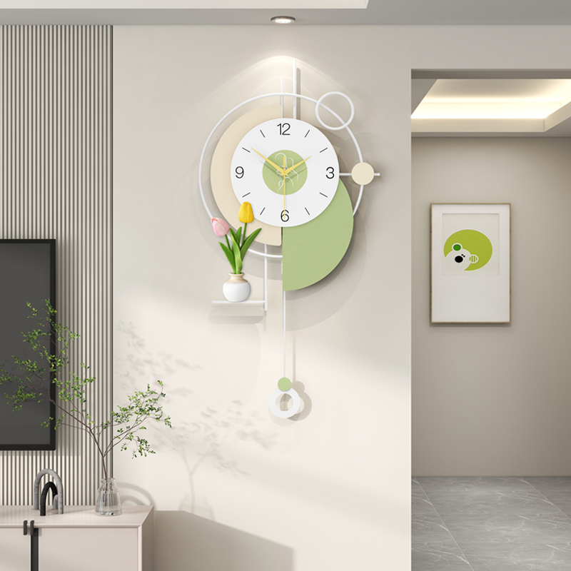 Pastel Minimalist Pendulum Wall Clock