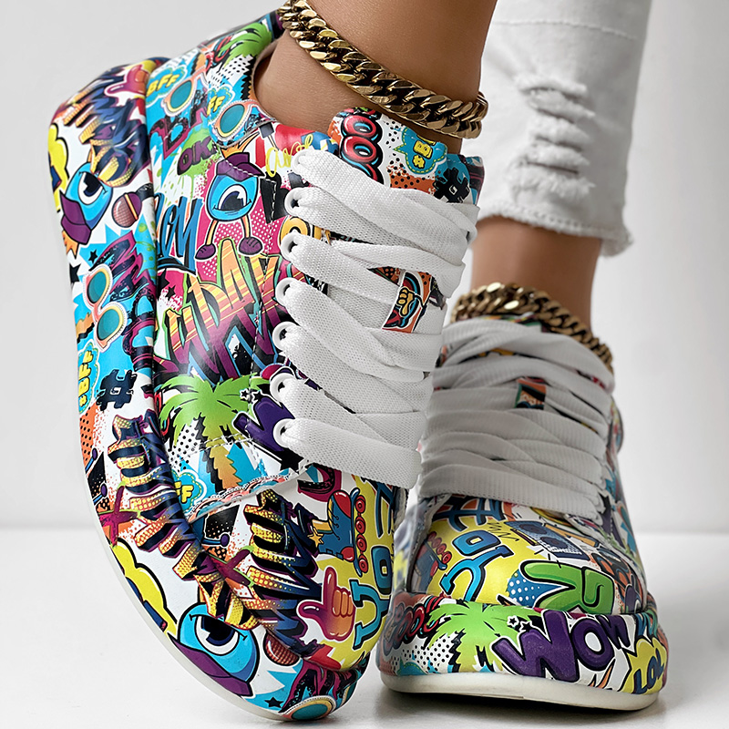 thick-sole lace-up sneakers