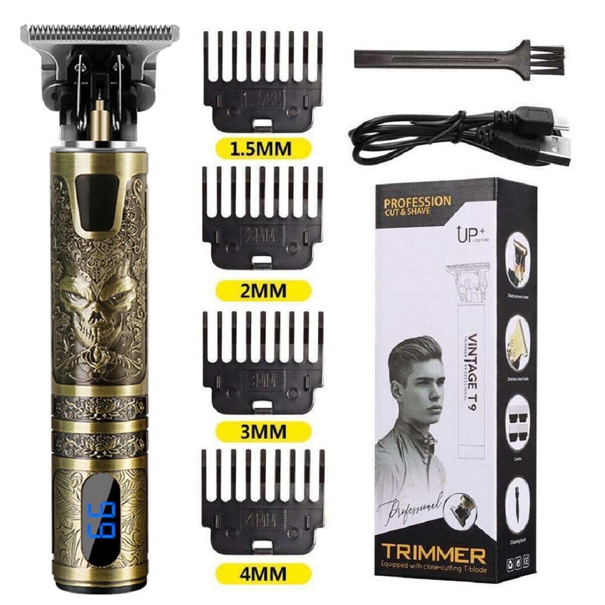 Beard Trimmer Hair Clippers Men's Shaver Cordless Hair Cutting Kit Barber Shaving Machine USB Rechargeable 4