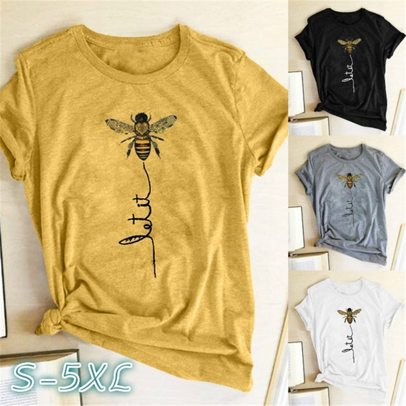 Title 3, The Bee T-shir Prining New Summer Urmeric Ms Sh...