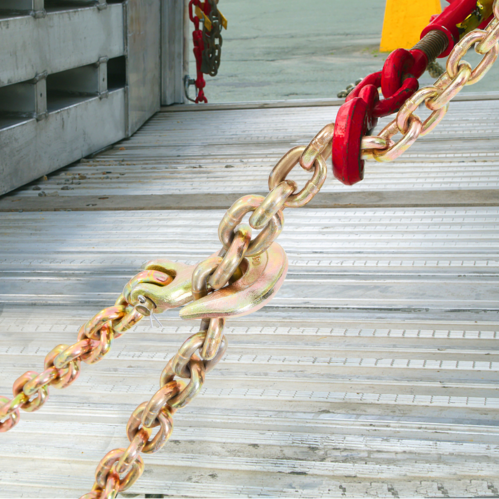 VEVOR Transport Binder Chain, 7100lbs Working Load Limit,G80 Tow Chain Tie Down With Grab Hooks, DOT… image 4