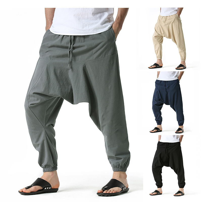 Japanese Loose Flying Squirrel Pants Casual Sports Trousers With Feet For Men