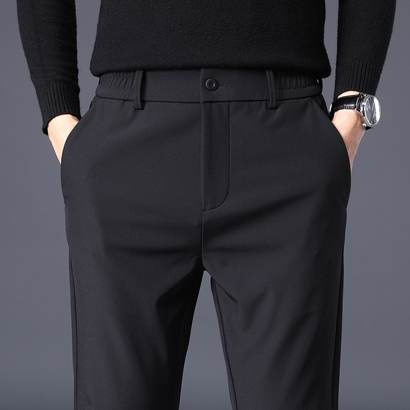 Casual Pants Men's Business Pants Slim Straight Men's Elastic Waist Trousers