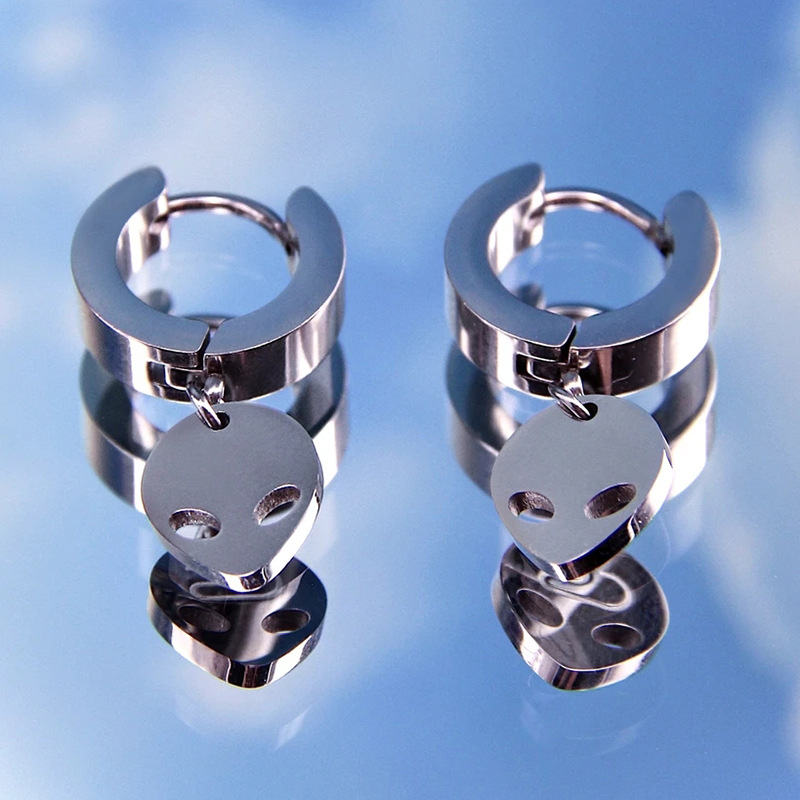 Rock Alien ET Stainless Steel Earring Necklace