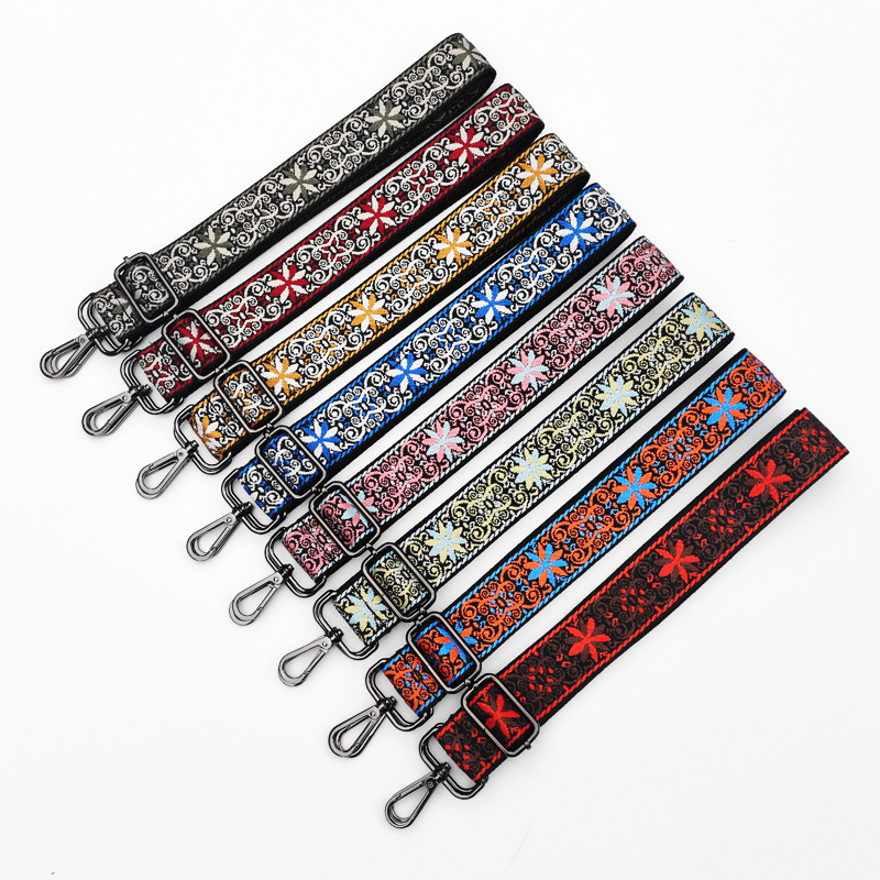 Title 5, New Ethnic Style Embroidered Jacquard Bag Belt