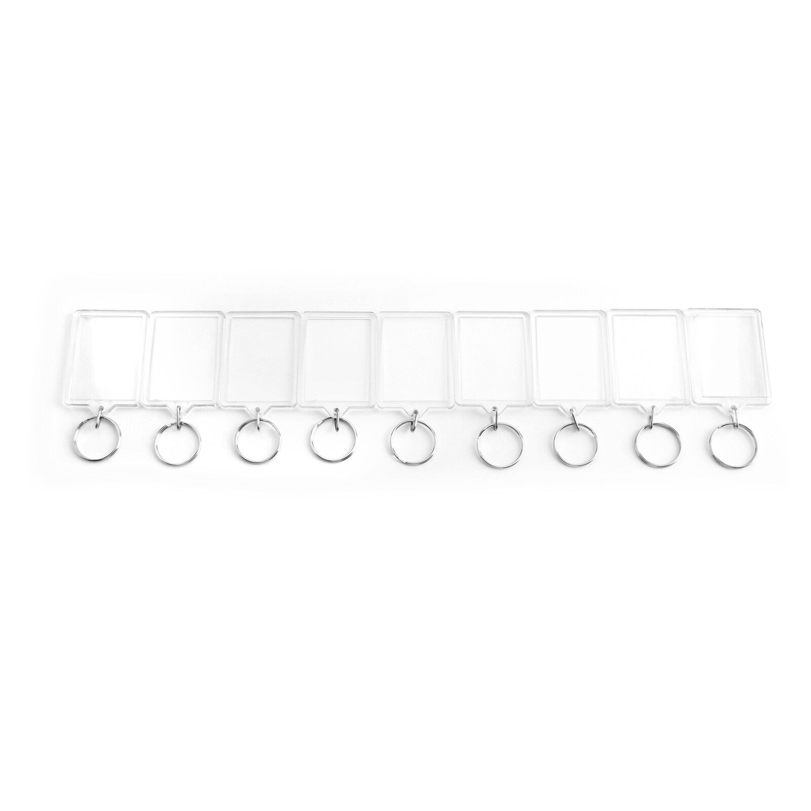 Blank Keyring Acrylic Plastic Passport Photo Key Rings Craft Picture UK — image 3