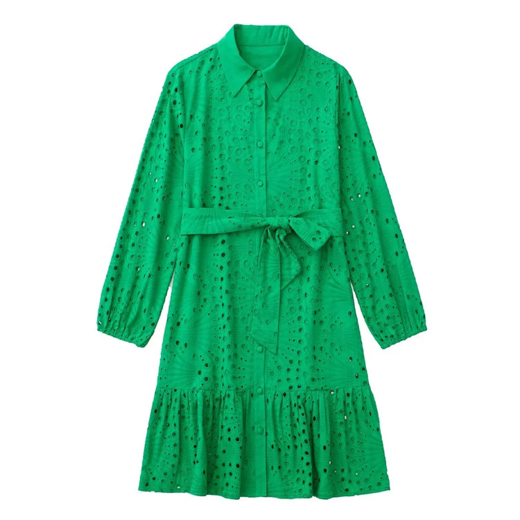Embroidered Cutout Tie Dress, picture 7 of 7