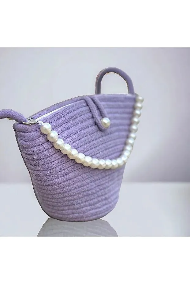 Women Lilac Pearl Design Shoulder Bag Elegant Daily Handbag - Shop at LoveMi