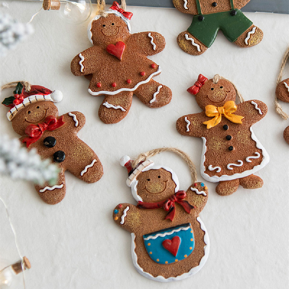 Christmas Gingerbread Man Pendant Resin
