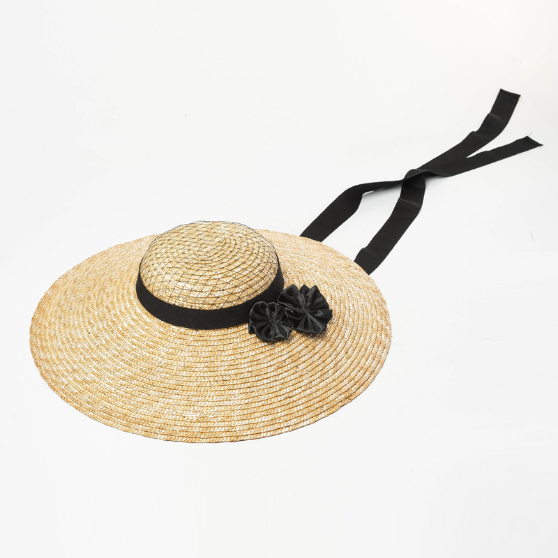 Spring And Summer New Retro Elegant Light Top Mesh Flower Straw Hat