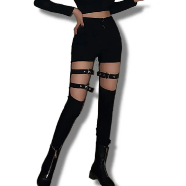 Sweet Metal Button Stretch Skinny Pants Black - Shop at LoveMi