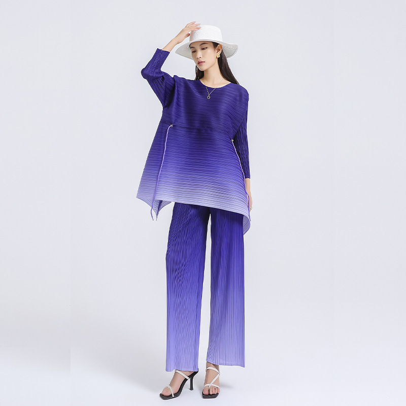 Women's Wide Leg Pants Suit Large Size Gradient Temperament Fashion