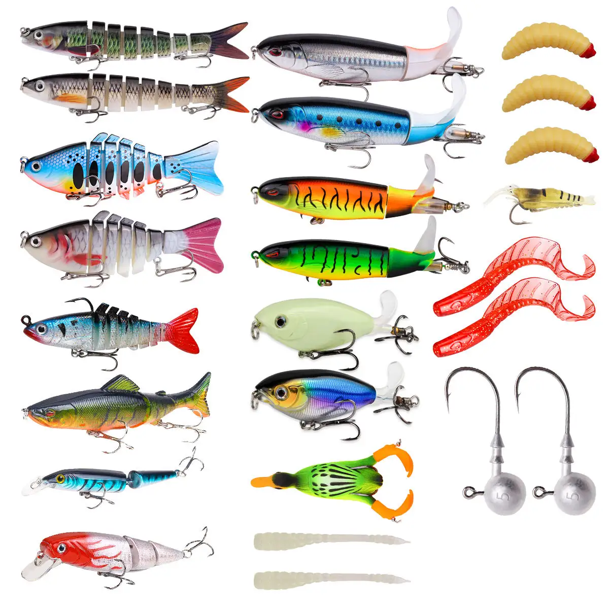 25-piece Set Multi-section Fish Topwater Propeller Bait
