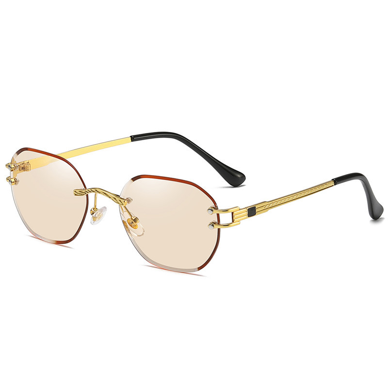 Title 14, Ocean Sheet Cut-Edge Rimless Sunglasses