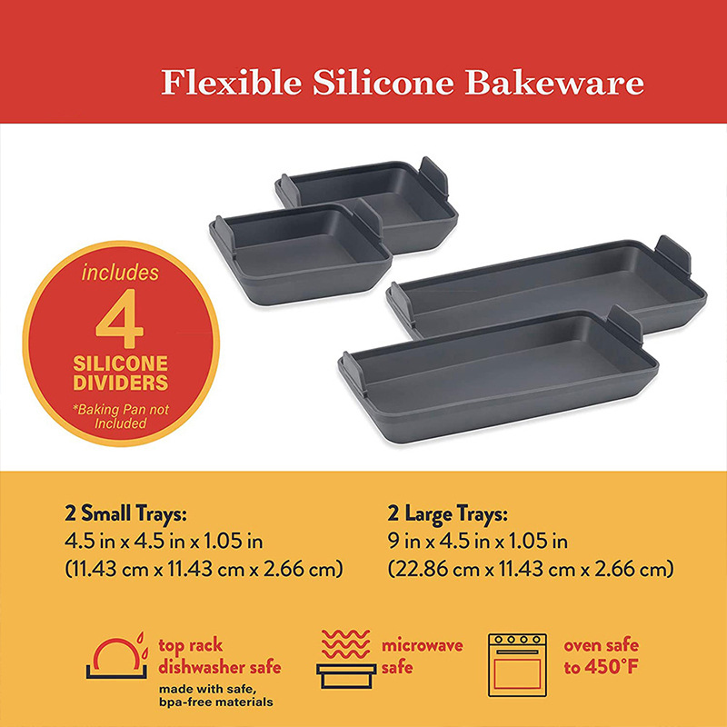 BEYONDARY Non-Stick Silicone Baking Pan 4-Piece Set