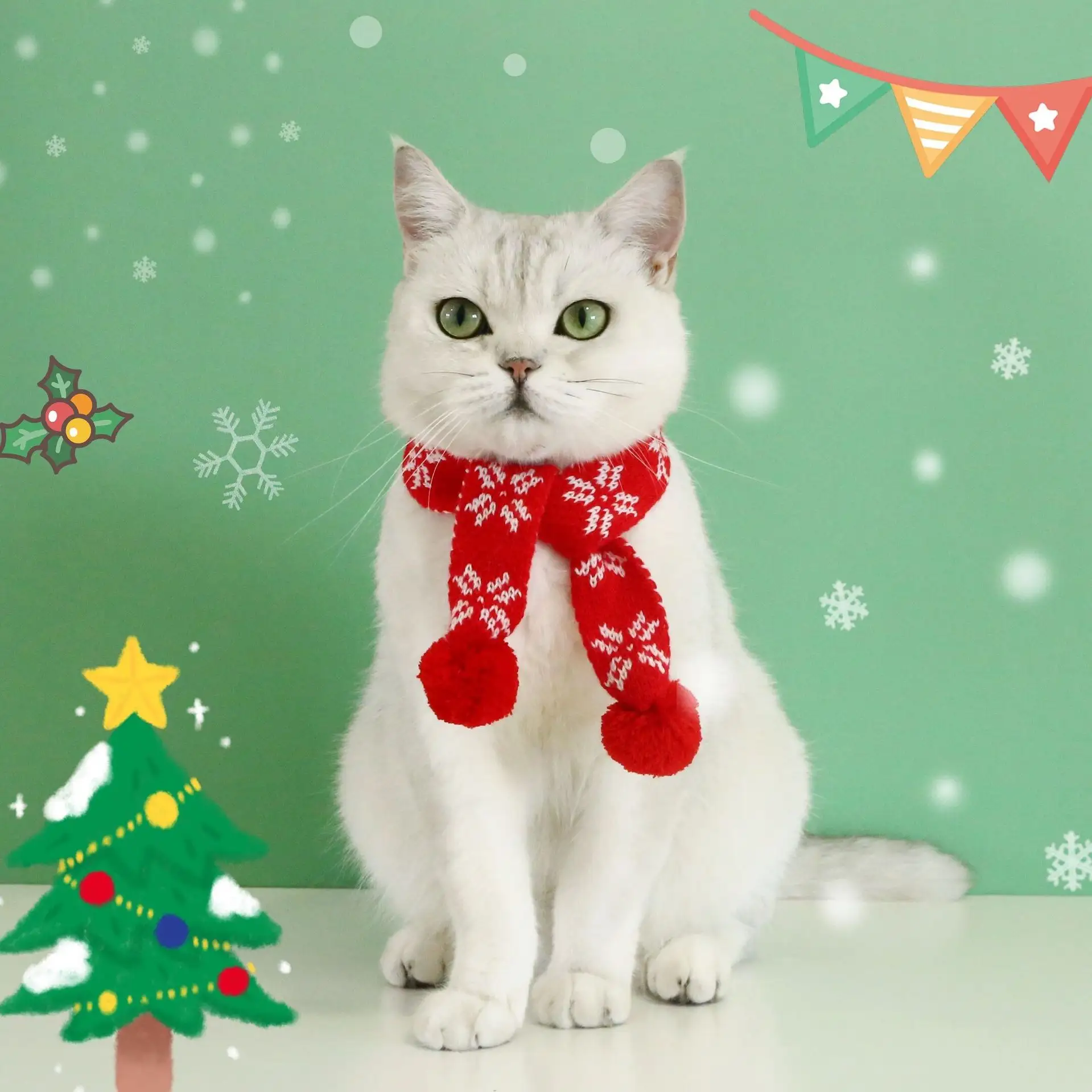 Pet Cat Dog Knitting Snowflake Lattice Rabbit