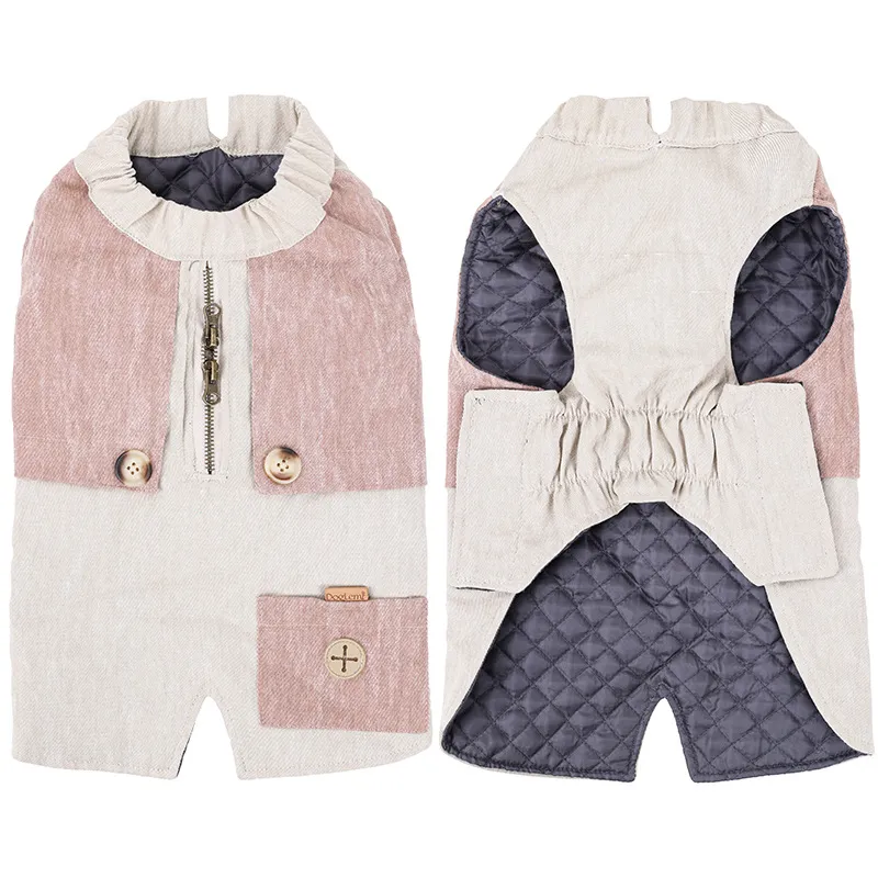 Winter Clothes Classic Pocket Jacket Vest - Beige