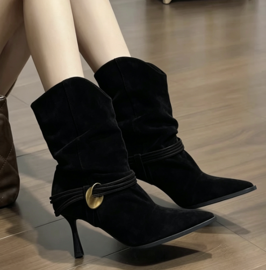 Suede Slouch Ankle Boots, picture 3 of 4