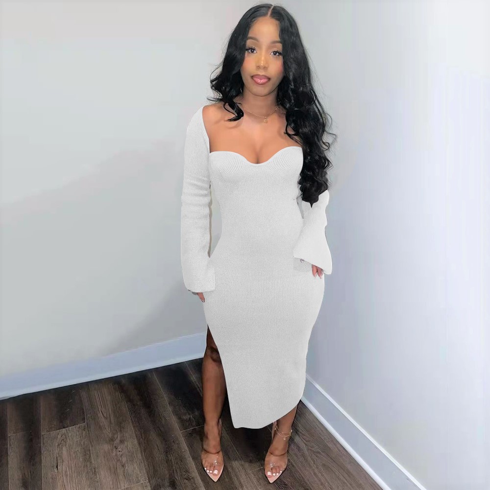 European And American Hot Style Women's Sexy Split Hip Dress