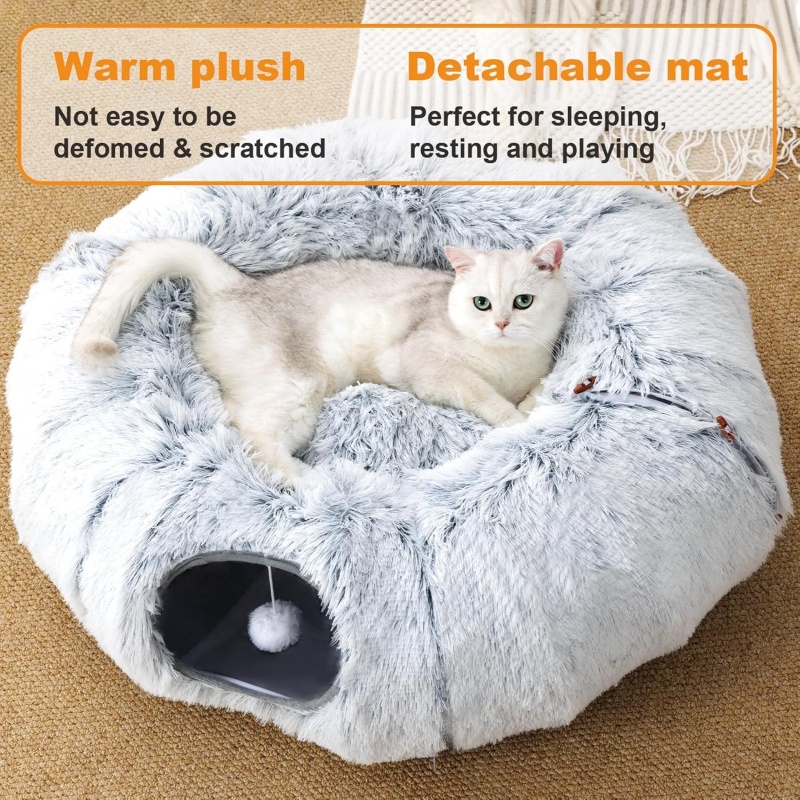 Cat Tunnel Bed Nest Interactive Toy For Small Medium Large Cats Exercise — image 3