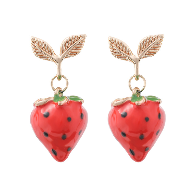 Fashion Personality Strawberry Earrings S925 Silver Needle Earrings