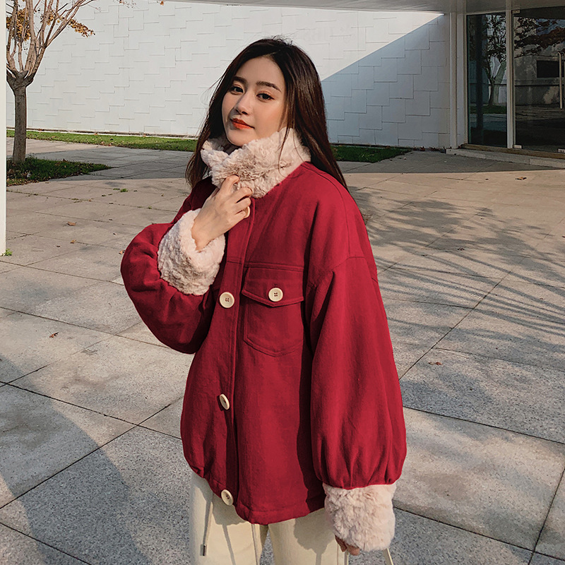 Korean Style Loose Student Padded Jacket Short Coat