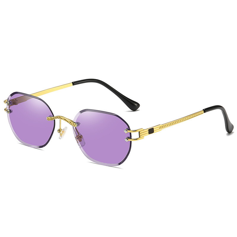 Title 15, Ocean Sheet Cut-Edge Rimless Sunglasses