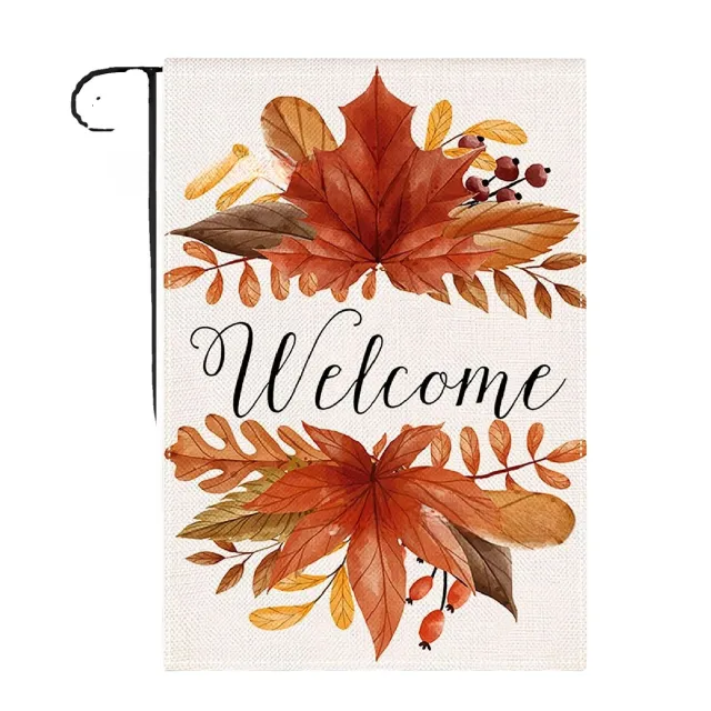 Thanksgiving Garden Banner Unique Pumpkin Flower Decoration Double sided Printing Flag Style 4 - Shop at LoveMi