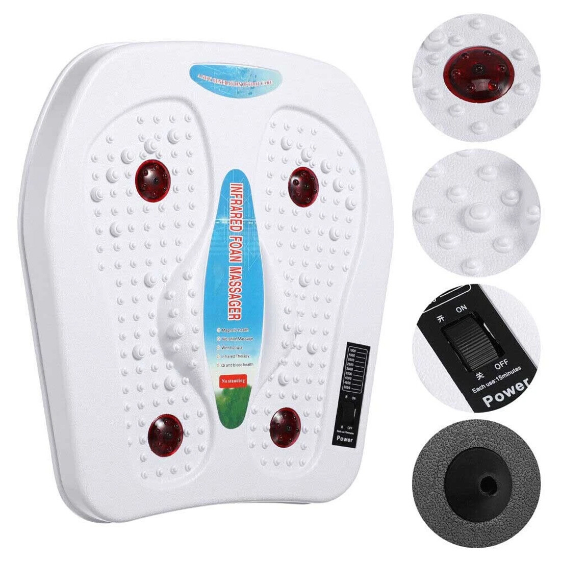 Heated foot and leg vibration massager wrapping the ankle area, with digital control unit