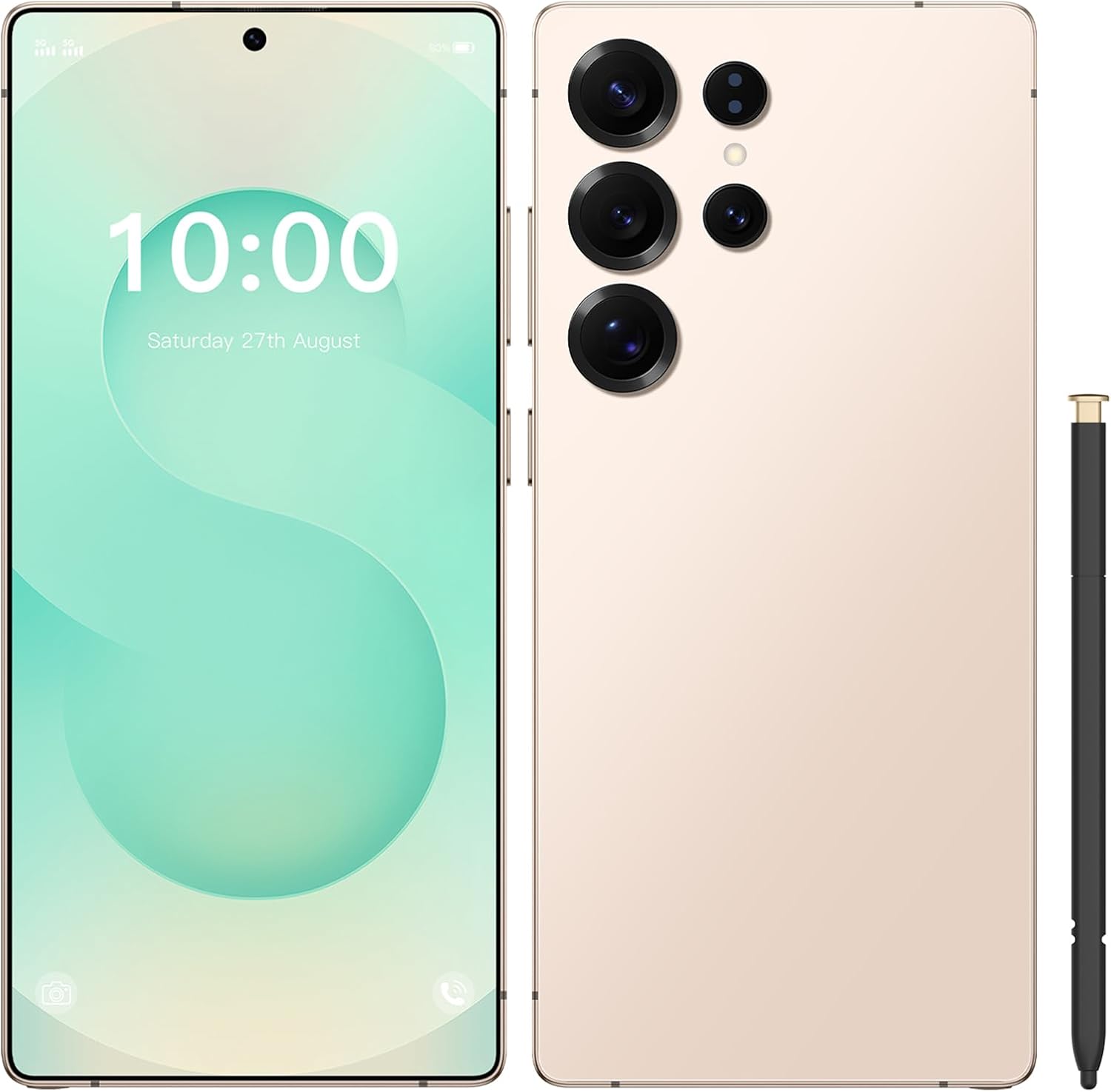 C25 Ultra Unlocked Phone,5G Smartphone 8GB 256GB 7.3-inch Android 14 Cell Phone 6800mAh Large Battery Dual SIM Face GPS