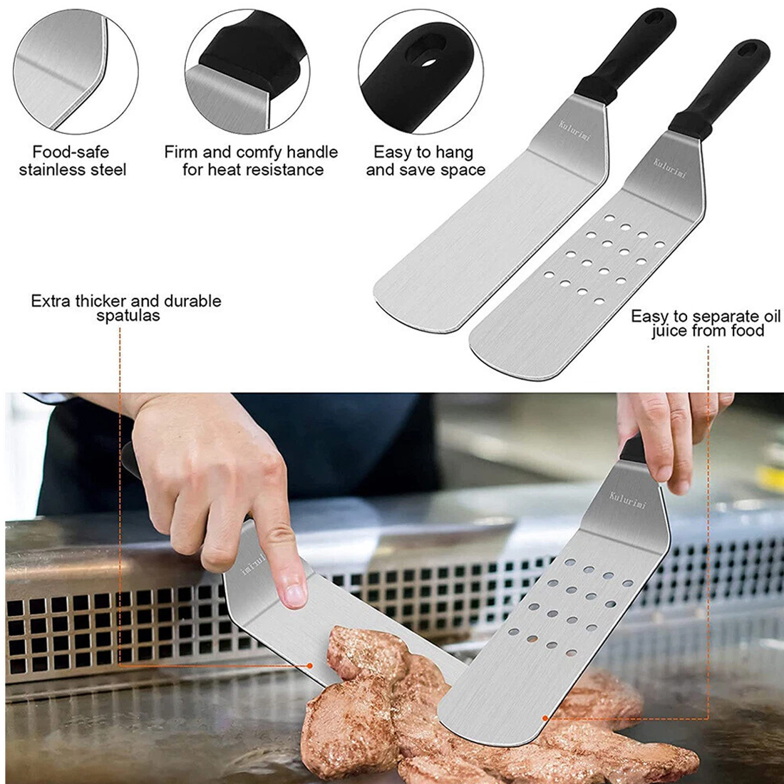 14 Pcs Stainless Steel Griddle Grill Tools Set BBQ Accessories UK — image 3