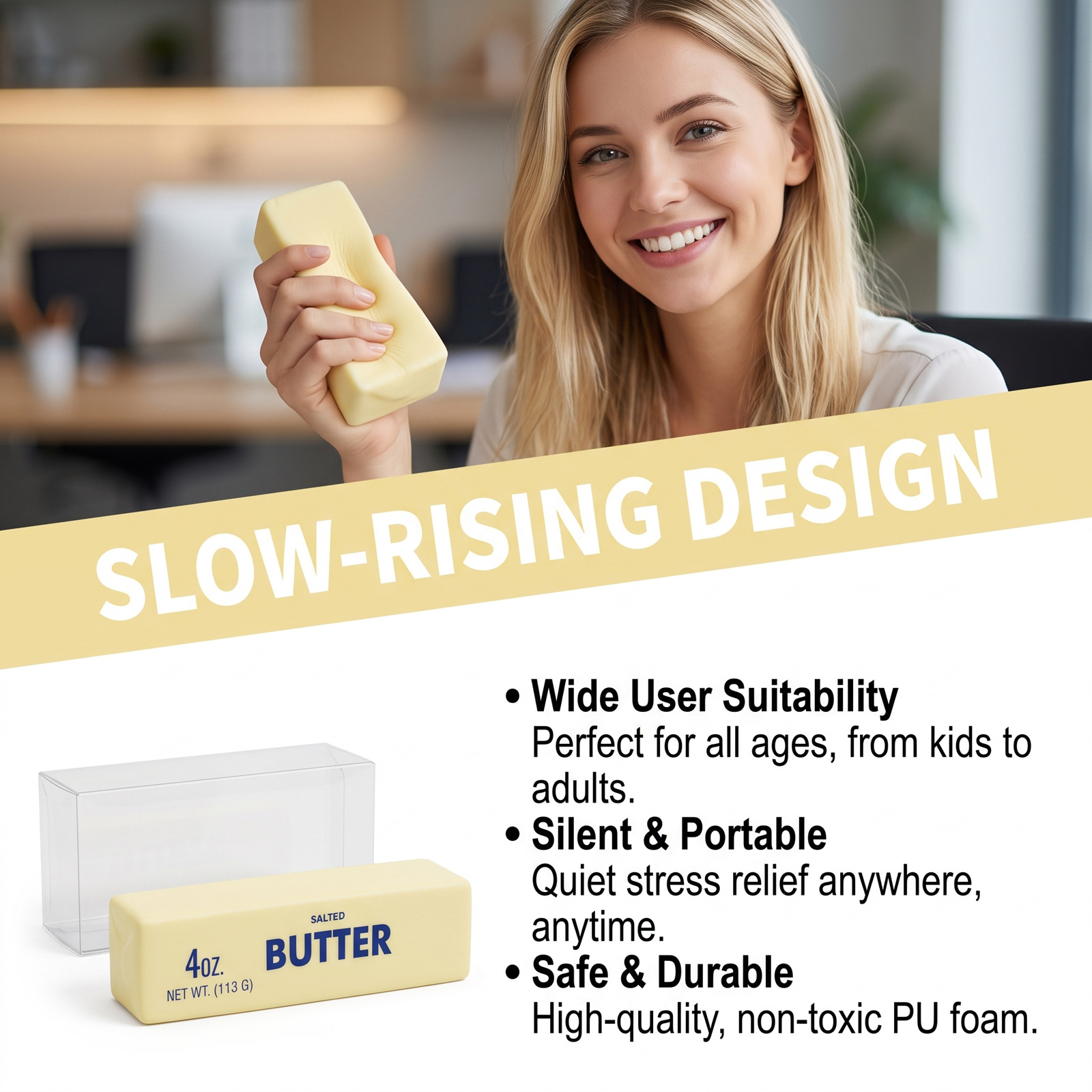 DOWMOO Super Moist And Soft Butter Stick With Slow-Rebound Squeezable Texture - Everyday Casual Soft-Feel Squeezable Toy — foto 2