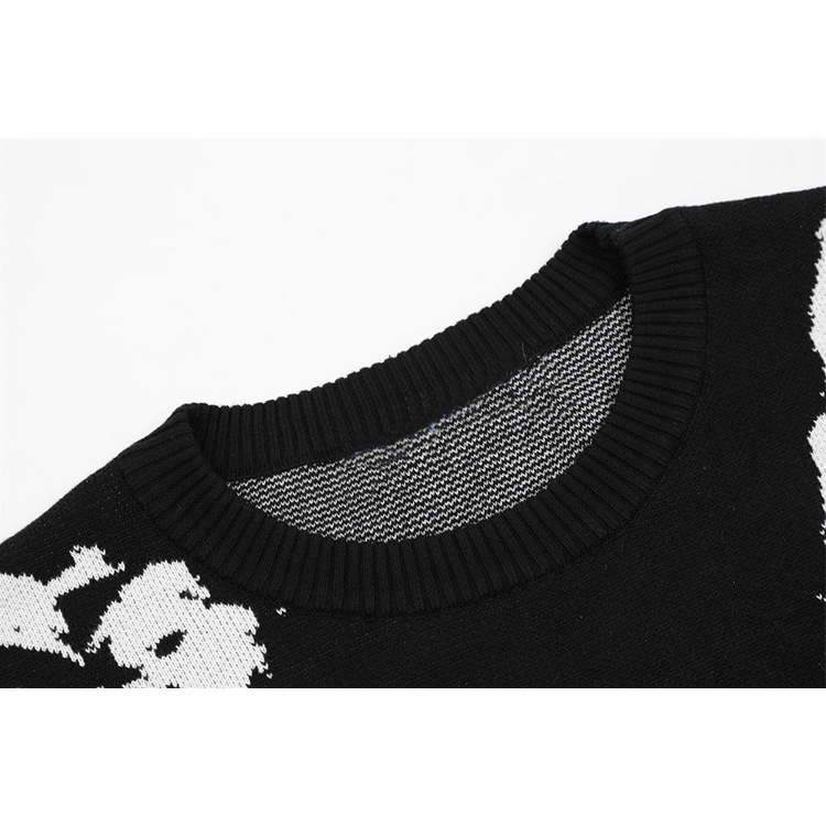 Trendy Neutral Crowd Loose Round Neck Pullover Sweater Knitwear