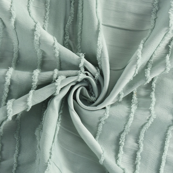 Tufted Shower Curtain - Seersucker Striped Modern Bathroom Curtain,72x72 Inch thumbnail 4