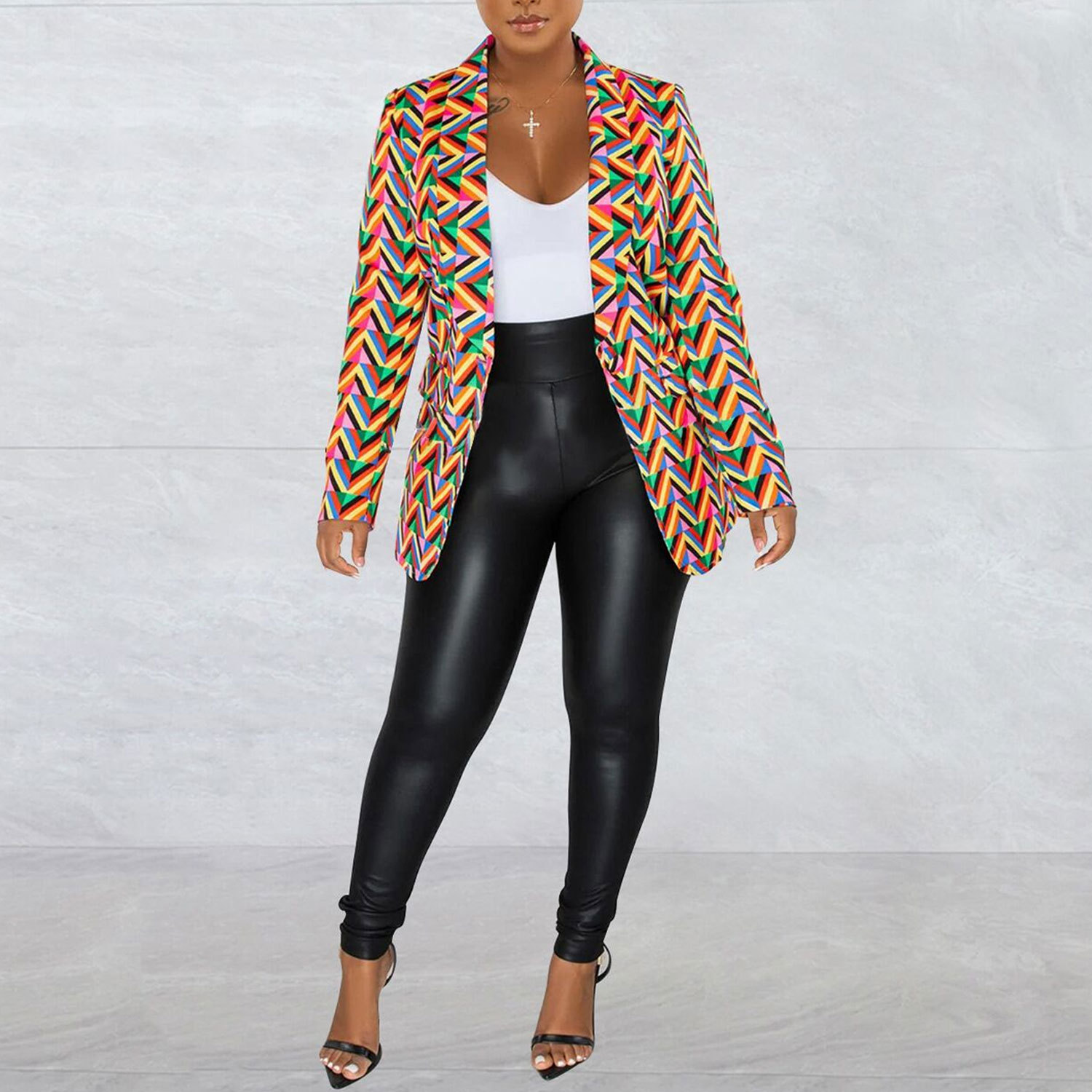 European And American Slim-fit Printed Top Suit Jacket