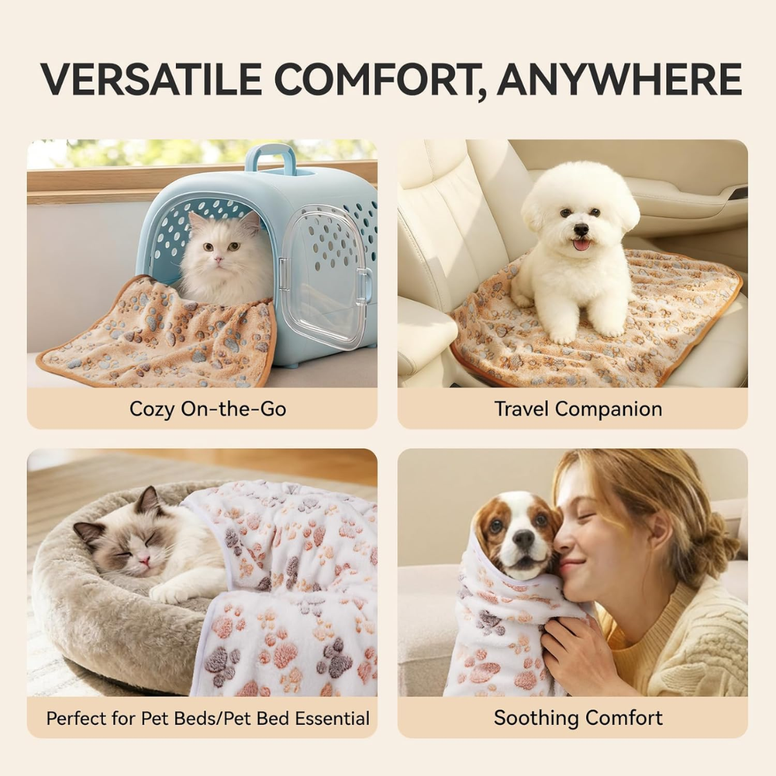 1 Pack 3 Blankets Super Soft Fluffy Premium Fleece Dog Blankets For Puppy Cat Pet Blanket Flannel Throw Warm Sleep Dog thumbnail 8