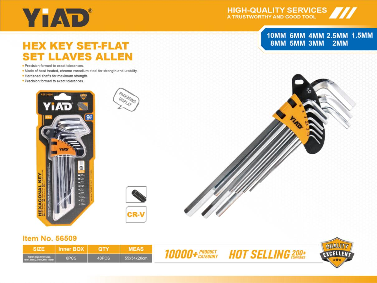 9-piece Set Of Extra-long Flat Head Hexagon Socket, Only Supports Self-pickup, Please Note That Free Shipping Is For Anti-bidding Price