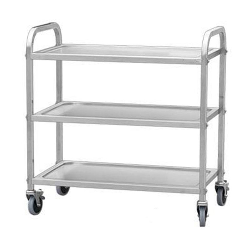 3 Tier Stainless Steel Trolley Cart Kitchen Restaurant Serving Catering Train UK — image 3