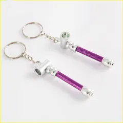 Keychain Pipe Sale Aluminum Metal - Purple - View 1