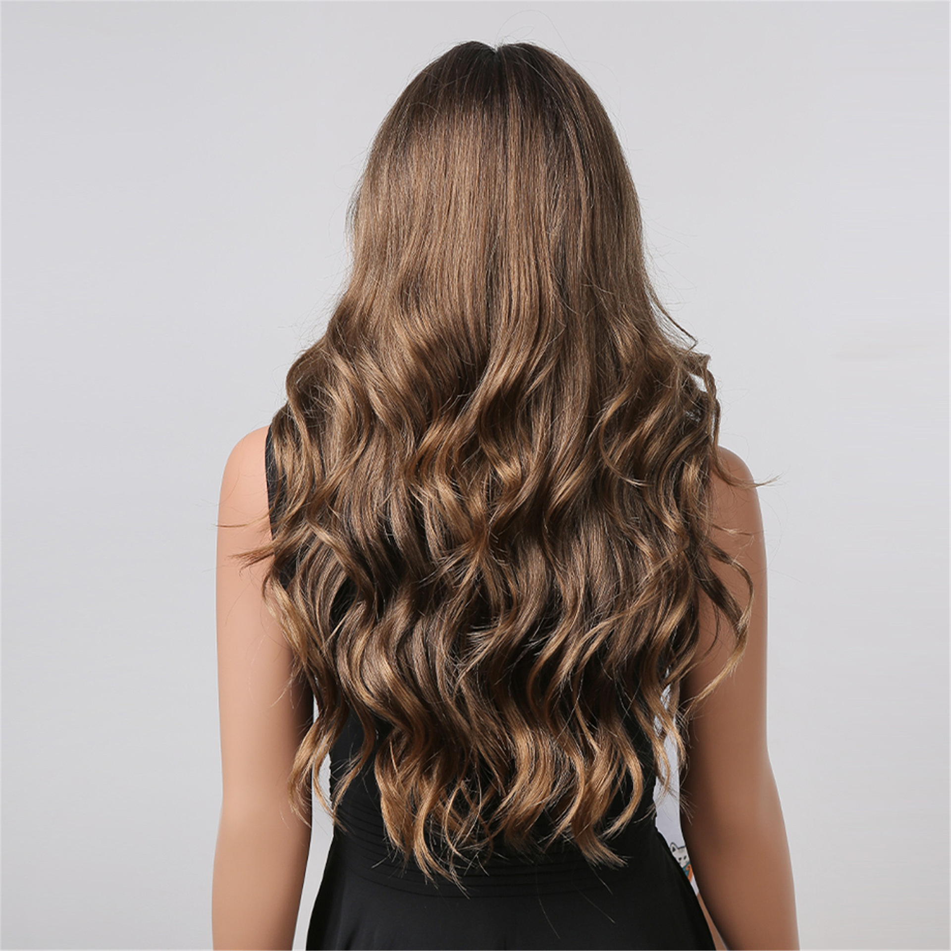 Brown Long Curly Hair European And American Wig — foto 2