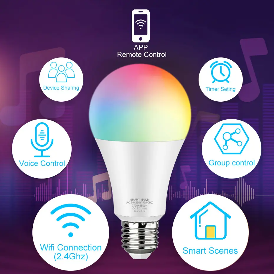 Explosive WiFi Smart Bulb Color Tone Voice