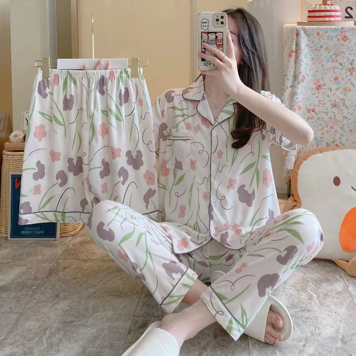 Title 5, Pijama de frutas feminino novo verão fino calça...