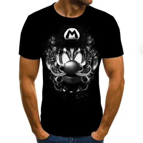 Printed 3DT Shirts Horror Skull Print Short Sleeve T-Shirts