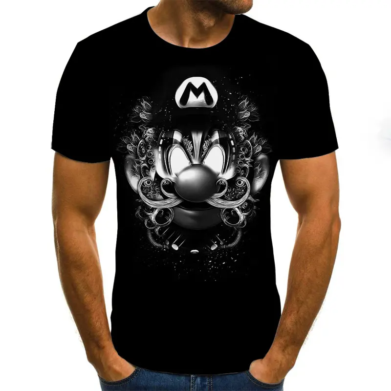 Printed 3DT Shirts Horror Skull Print Short Sleeve T-Shirts